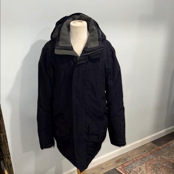 Lands' End Men's The Squall Dark Navy Parka with Removable Hood. - Picture 1 of 9